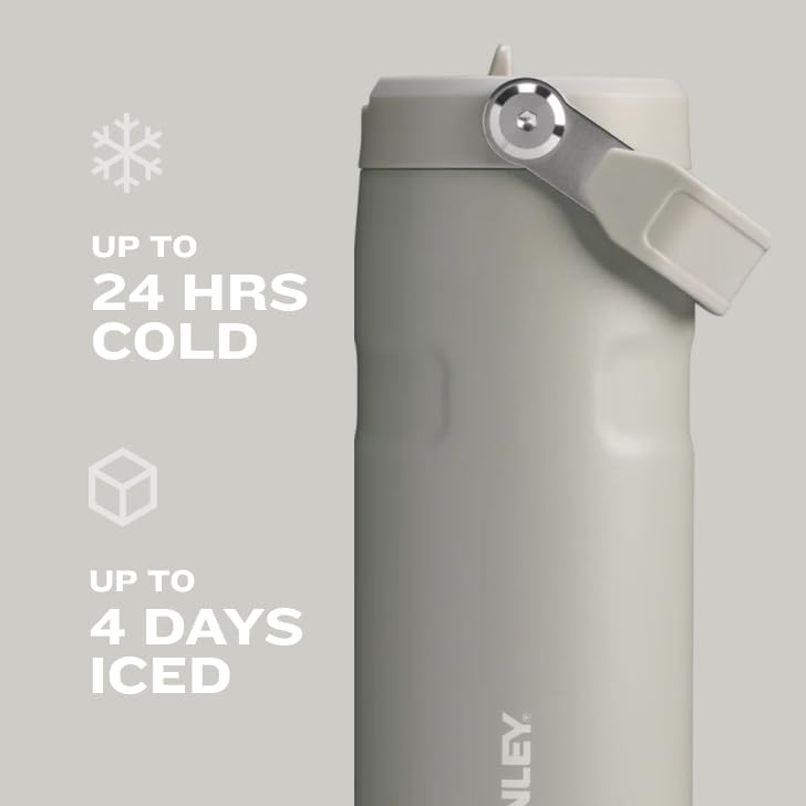 Stanley IceFlow Flip Straw 2.0 Water Bottle 16 OZ | Built-In Straw with Larger Opening | Lightweight & Leak-Resistant | Insulated Stainless Steel | BPA-Free | Azure