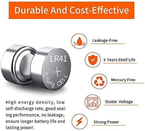 HAOFILM LR41 AG3 392 384 192 Advanced Alkaline Battery, 1.5V Round Coin Cell Battery (Pack of 200