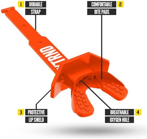 Nxtrnd Two Football Mouth Guard, Football Mouthpiece with Strap, Fits Adult & Youth (Orange)