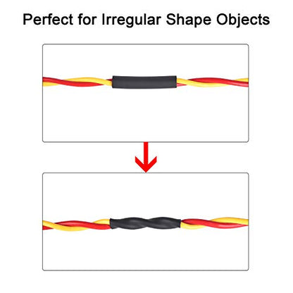 XHF 3/16 Inch 55Ft 3:1 Waterproof Heat Shrink Tubing Roll Marine Grade Adhesive Lined Heat Shrink Tube, Insulation Sealing Oil-Proof Wear-Resistant Black