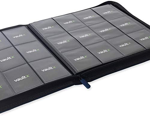 Vault X 12 XL Pocket Trading Card Zip Binder - 624 cards, Premium Exo-Tec Album Material, 26 Side-Loading Pages, Folder for Collectible Card Games, Sports, TCG (Blue)