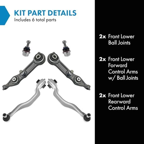 TRQ Front Lower Control Arm with Ball Joint Set Compatible with 2006 Mercedes-Benz CLS500 CLS55 AMG 2007-2011 CLS550 CLS63 AMG 2003-2009 E320 2006-2009 E350 2003-2006 E500 E55 AMG 2007-2009 E550