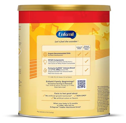 Enfamil NeuroPro Baby Formula, Milk-Based Infant Nutrition, MFGM* 5-Year Benefit, Expert-Recommended Brain-Building Omega-3 DHA, Exclusive HuMO6 Immune Blend, Non-GMO, 113.2 oz