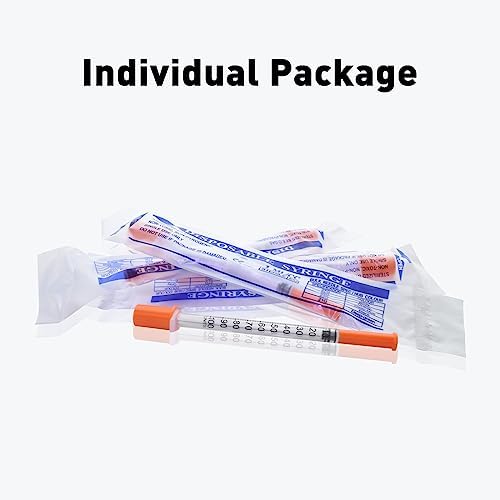 U-100 1cc Syringes with 31g 5/16" (8mm) , Individually Wrapped, Pack of 100