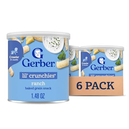Gerber Snacks for Baby Lil Crunchies, Ranch, 1.48 Ounce (Pack of 6)