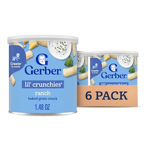 Gerber Snacks for Baby Lil Crunchies, Ranch, 1.48 Ounce (Pack of 6)