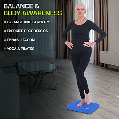 ProsourceFit Exercise Balance Pad – Non-Slip Cushioned Foam Mat & Knee Pad for Fitness and Stability Training, Yoga, Physical Therapy