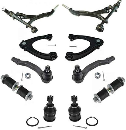 TRQ Front Steering & Suspension Kit Ball Joint Control Arm Control Arm with Ball Joint Sway Bar Stabilizer Link Tie Rod Compatible with 1996-2000 Honda Civic
