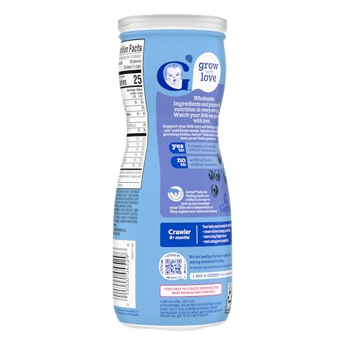 Gerber Baby Snacks Puffs, Blueberry, 1.48 Ounce (Pack of 6)