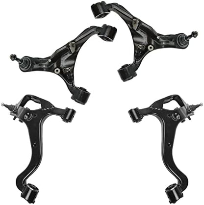 TRQ Front Upper & Lower Control Arm with Ball Joint Set Compatible with 2006-2009 Land Rover Range Rover Sport