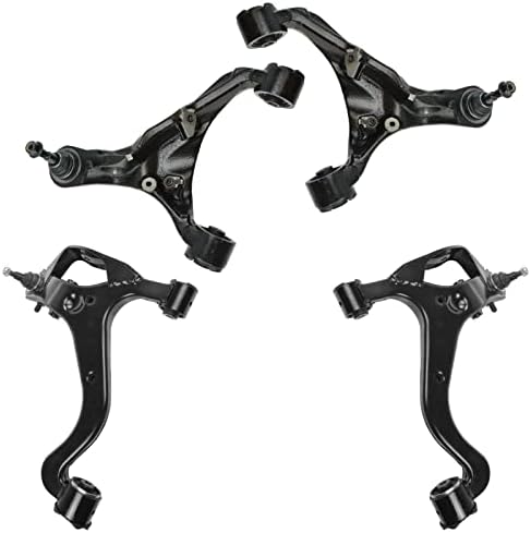 TRQ Front Upper & Lower Control Arm with Ball Joint Set Compatible with 2006-2009 Land Rover Range Rover Sport