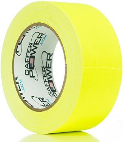 Gaffer Power Real Professional Grade Gaffer Tape, Made in The USA, Yellow Fluorescent 2 Inches by 30 Yards, UV Blacklight Reactive Fluorescent Heavy, Non-Reflective, Better Than Neon Yellow Duct Tape