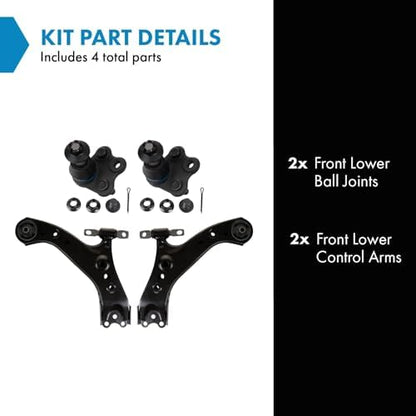 TRQ Front Lower Control Arm with Ball Joint Set Compatible with 2019-2023 Toyota RAV4 2021-2023 RAV4 Prime Venza