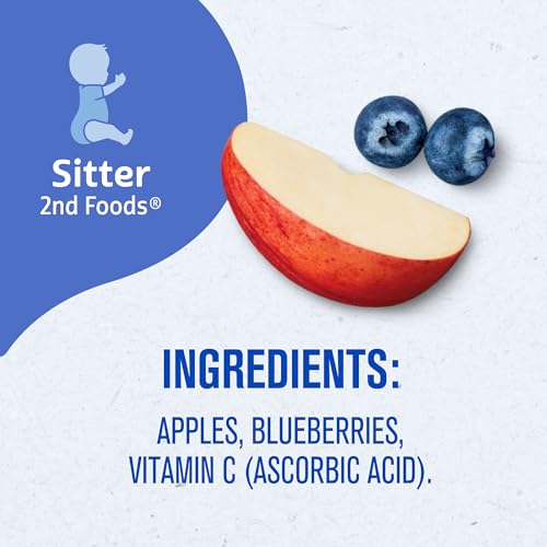 Gerber 2nd Foods Apple Blueberry, 4 Ounce Tubs, 2 Count (Pack of 8)