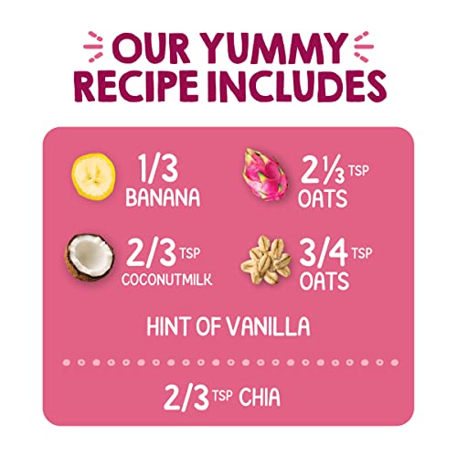 Happy Tot Organics Stage 4 Baby Food Pouches, Gluten Free, Vegan & Dairy Free Snack, Super Morning Fruit & Oat Blend, Bananas, Dragon Fruit, Coconutmilk, Oats & Chia, 4 Oz (Pack of 16)