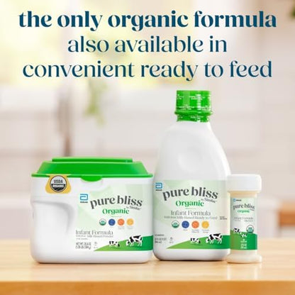 Pure Bliss by Similac Organic Infant Formula, Easy to Digest, USDA-Certified Organic, Powder, 20.6-oz Tub