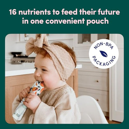 Cerebelly Organic Baby Food Pouches – Organic Veggie Purees for Toddlers | No Added Sugar, Fiber, Non-GMO | Blended Toddler Food | 4oz BPA-Free Baby Food | Kale Sweet Potato Apple | 12 Count
