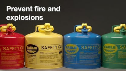 Eagle 2.5 Gallon Type I Red Safety Gas Can for Gasoline with Flame Arrester, Self-Closing Lid, and F-15 Funnel, Made in the USA, Galvanized Steel Flammable Storage Can, UI25FS