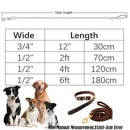 4FT Heavy Duty Dog Leashes for Large Dogs, Sturdy Dog Leash Design for Outdoor Enthusiasts and 4 Foot Leather Dog Leash For Professional Trainers.