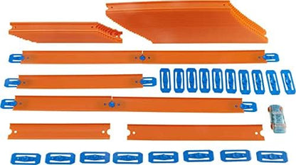 Bundle of Hot Wheels Track Builder Car & Mega Track Pack, 87 Component Parts for 40-ft of Track & 1:64 Scale Toy Car (Amazon Exclusive) + City Track Pack, 10 Component Parts, 1:64 Scale Vehicle