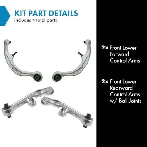 TRQ Front Lower Control Arm with Ball Joint Set Compatible with 2003-2004 INFINITI G35 Nissan 350Z