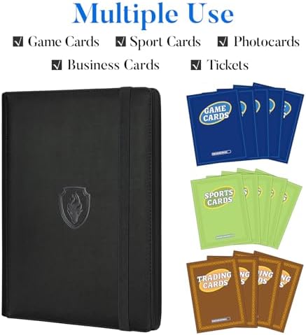 Premium 9 Pocket Card Binder for 540 Cards, Fabmaker PU Cover Trading Card Binder, Sturdy Card Collection Album, Sleek Card Holder Folders for YuGiOh, MTG, TCG, Game Cards & Sports Cards, Turquoise