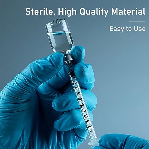 U-100 0.5 ml Syringe with Needle, 31G 5/16" 8mm 1/2cc Syringes, Disposable Individual Package, Pack of 100