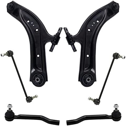 TRQ Front Steering & Suspension Kit Control Arm with Ball Joint Sway Bar Stabilizer Link Tie Rod Compatible with 2014-2020 Nissan Rogue 2017-2022 Rogue Sport