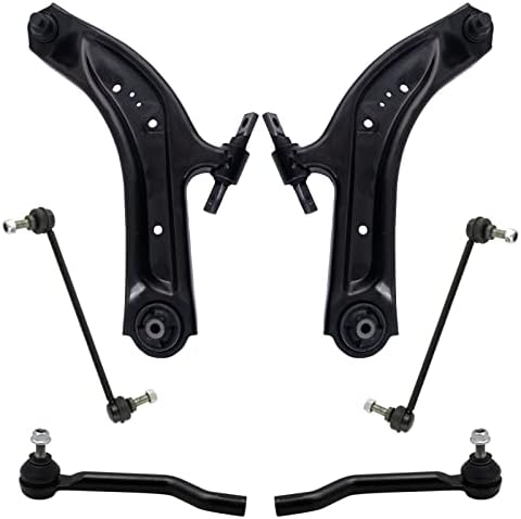 TRQ Front Steering & Suspension Kit Control Arm with Ball Joint Sway Bar Stabilizer Link Tie Rod Compatible with 2014-2020 Nissan Rogue 2017-2022 Rogue Sport