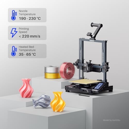 ELEGOO Silk PLA Filament 1.75mm Blue Purple 1KG, Shiny Multi Color 3D Printer Filament Dimensional Accuracy +/- 0.05mm, 1kg Spool(2.2lbs) Fits for Most FDM 3D Printers
