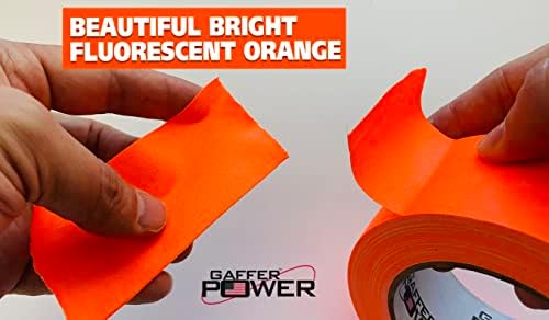 Real Professional Grade Gaffer Tape | US Made | Bright Vibrant Orange Fluorescent | Highly Visible | Durable & Versatile | Weather Resistant | Markings & Labeling | Better Than Orange Duct Tape