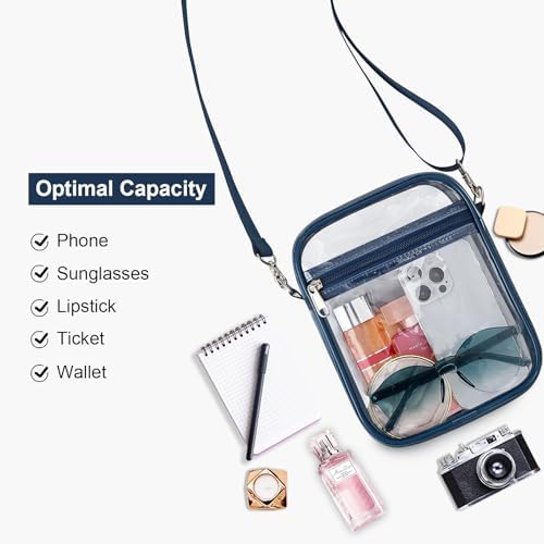 USPECLARE Clear Purse Stadium Approved CrossBody Bag for Men and Women