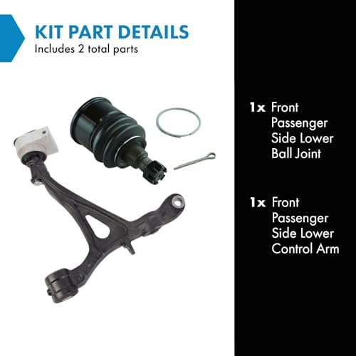TRQ Front Right Lower Control Arm with Ball Joint Set Passenger Side Compatible with 2009-2014 Acura TL