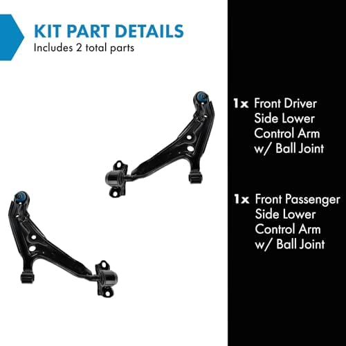 TRQ Front Lower Control Arm with Ball Joint Set Compatible with 1999-2002 INFINITI G20