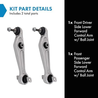 TRQ Front Lower Control Arm with Ball Joint Set Compatible with 2017-2023 Tesla 3