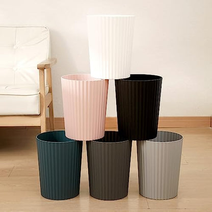 JiatuA Small Trash Can Plastic Wastebasket Round Garbage Container Bin for Bathroom, Kitchen, Bedroom, Home Office, College Dorm, Dark Grey