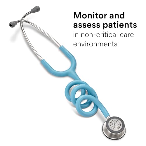 3M Littmann Classic III Monitoring Stethoscope, 5912C, More Than 2X as Loud, Weighs Less, 27" Marine Blue Satin-Finish Tube for Added Comfort, Flexibility and Cleanability