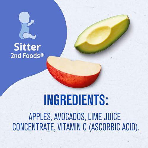 Gerber 2nd Foods, Apple Avocado Pureed Baby Food, 4 Ounce Tubs, 2 Count (Pack of 8)