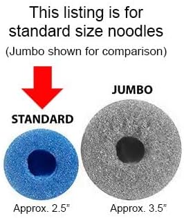 Oodles of Noodles 6 Pack Black Foam Pool Noodles – 48” x 2.5” Hollow Core – Extra Dense, Durable – Made in North America