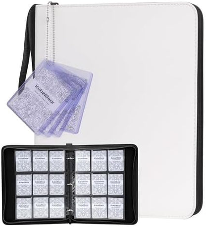 Premium 9-Pocket Card Binder 720 Capacity, Zippered Trading Card Holder for MTG, Sports & Collectible Cards – Acid-Free, Durable & Travel-Friendly Storage (White, 9 Pocket)