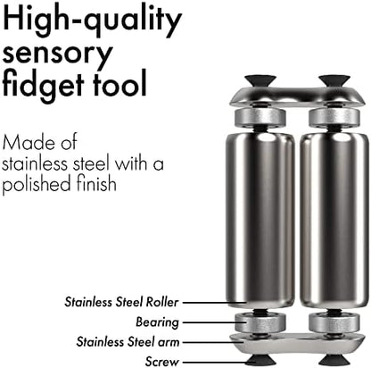 ONO Roller - Handheld Fidget Toy for Adults | Help Relieve Stress, Anxiety, Tension | Promotes Focus, Clarity | Compact, Portable Design (Mini Size/Stainless Steel, Steel)