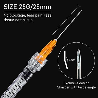 1ml 25G 1inch Syringe with Needle, Sterile Disposable Packaging. (100)