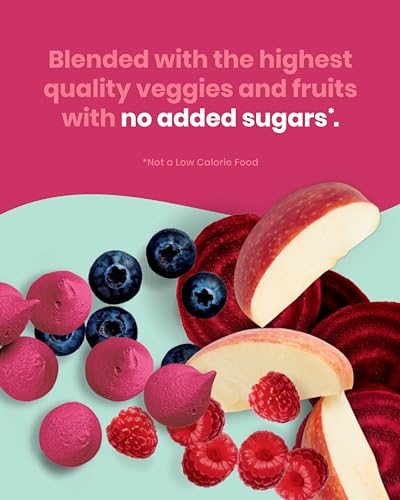 Amara Smoothie Melts - Beets n' Berries - Baby Snacks Made With Fruits and Vegetables - Healthy Toddler Snacks For Your Kids Lunch Box - Organic Yogurt Melts - 6 Resealable Bags