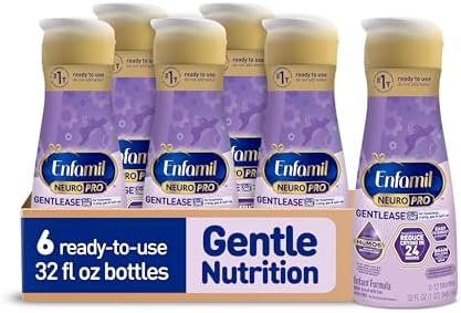 Enfamil NeuroPro Gentlease Baby Formula, Brain Building DHA, HuMO6 Immune Blend, Designed to Reduce Fussiness, Crying, Gas & Spit-up in 24 Hrs, Ready-to-Feed Infant Formula, Liquid, 32 Fl Oz (6 Count)
