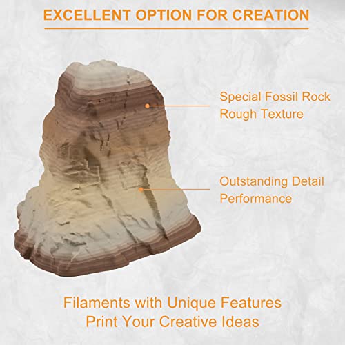 OVERTURE Rock PLA Filament 1.75mm, Marble PLA 3D Printer Filament 1kg Spool (2.2lbs), Dimensional Accuracy +/- 0.02 mm, Fit Most FDM Printer (Fossil Rock)