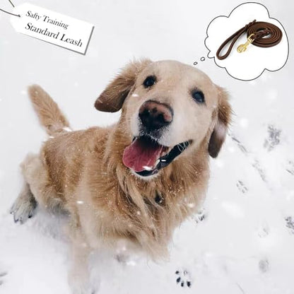 4FT Heavy Duty Dog Leashes for Large Dogs, Sturdy Dog Leash Design for Outdoor Enthusiasts and 4 Foot Leather Dog Leash For Professional Trainers.