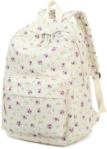 School Backpack for Teen Girls Bookbags Elementary High School Corduroy Laptop Bags Women Travel Daypacks