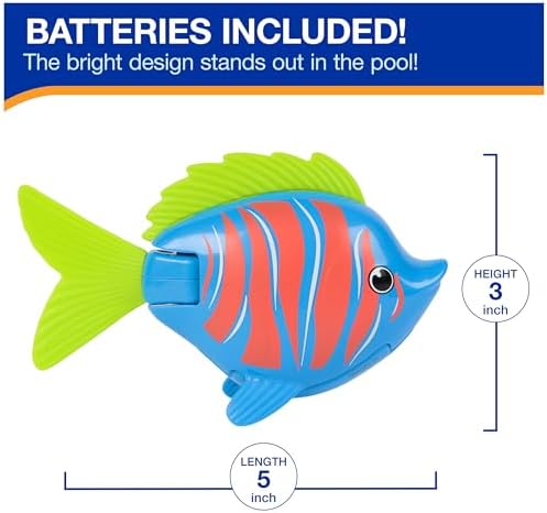 SwimWays Rainbow Reef Fish Toy, Kids Swimming Accessories & Water Toys, Learn to Swim Pool Toys for Kids Ages 5 & Up, Batteries Included, Guppie Goldberg