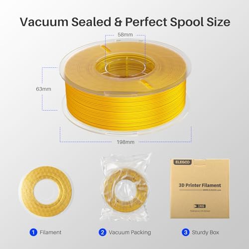 ELEGOO Silk PLA Filament 1.75mm Blue Purple 1KG, Shiny Multi Color 3D Printer Filament Dimensional Accuracy +/- 0.05mm, 1kg Spool(2.2lbs) Fits for Most FDM 3D Printers