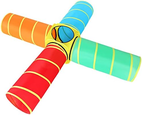Moncoland Kids Play Tunnel Tent for Toddlers, 5 PCS Colorful Pop Up Crawl Tunnel Toy for Baby or Pet, Collapsible Gift for Boy and Girl Indoor Outdoor Game